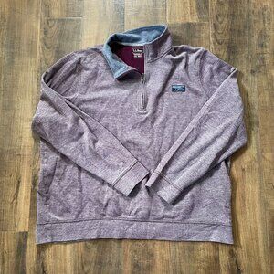L.L. Bean Men’s Quarter Zip Pullover Sweatshirt XXL – Heather Purple